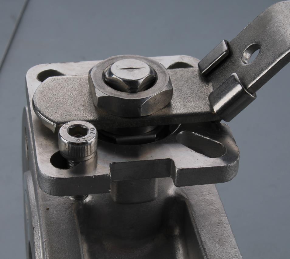 v&aacute;lvula de bola con brida tipo oblea de acero inoxidable dispositivo de bloqueo palanca 