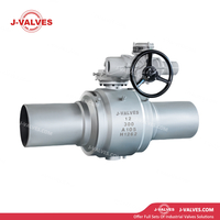 Válvula de bola de muñón completamente soldada eléctrica de 12' 300LB A105