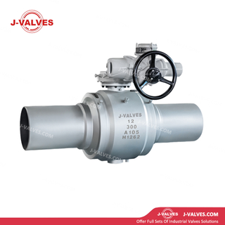 Válvula de bola de muñón completamente soldada eléctrica de 12' 300LB A105