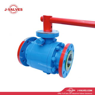 DN80 PN25 3PC válvulas de bola con bridas de muñón de acero forjado