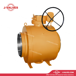 Válvula de bola de muñón completamente soldada de paso total de acero forjado con caja de engranajes