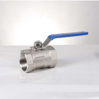 Válvula de bola de acero inoxidable atornillada con puerto reducido de un solo cuerpo