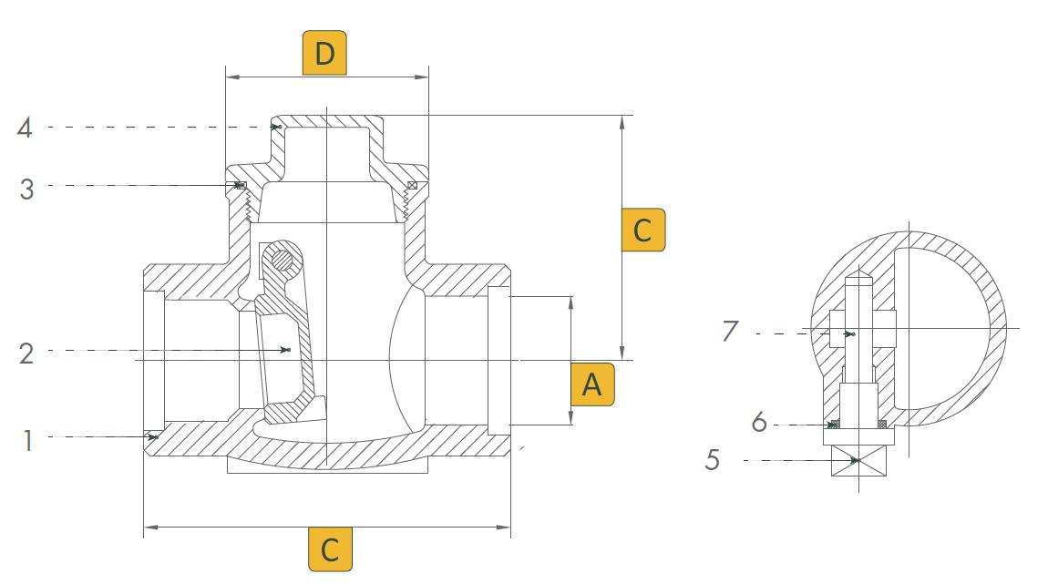 v&aacute;lvula de retenci&oacute;n de rosca de tipo oscilante de acero inoxidable-v&aacute;lvula masoneilan