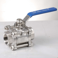 Válvulas de bola atornilladas flotantes de acero inoxidable de 3 piezas con cuerpo dividido