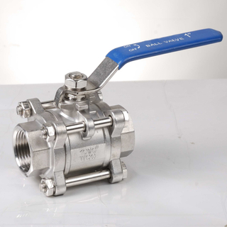 Válvulas de bola atornilladas flotantes de acero inoxidable de 3 piezas con cuerpo dividido